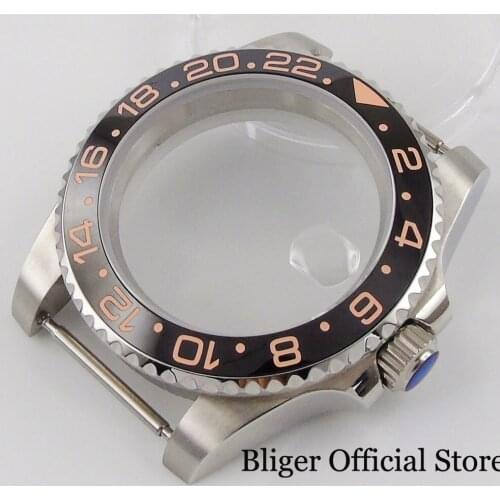 Fit NH35 NH36 Movement Stainless Steel Watch Case Sapphire Crystal without Magnifier Glass Backcover