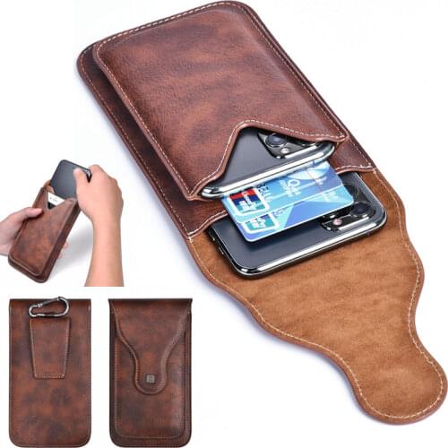 New Casual 4.7-6.5'' Phone Bag Pouch For iPhone Samsung Huawei Xiaomi Universal Belt Clip Holster Magnetic Vertical Phone Case