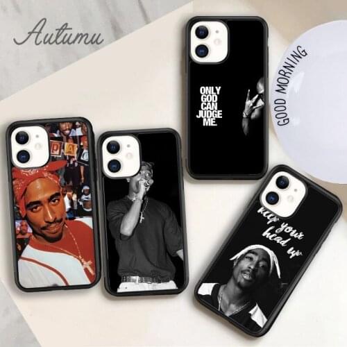 Back Rapper 2pac Phone Case for iPhone 11 12 Pro Max mini X XR XS SE 2020 5 6S 7 8 Plus Samsung Galaxy S8 S9 S10 Cover shell