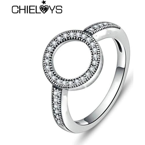 CHIELOYS Silver Plated Brand Jewelry Rings Fashion 46 Style Crystal CZ Zircon Finger Ring For Women Girls Bague Christmas Gift
