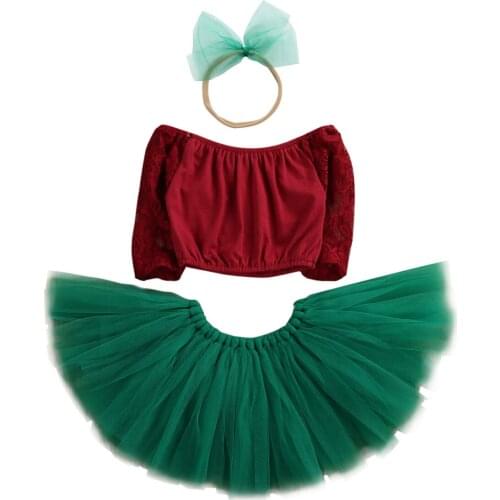 Baby Girl Xmas Clothes Set Girls Long Sleeve Black Bodysuit Party Tutu Skirt Infant Orange Headband Toddler Christmas Outfits