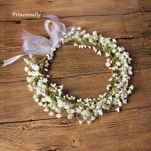 Princessally Elegant Handmade Bridal Flower Headwear Gypsophila Boho Head-band Aldult Bridesmaid Crown Brides Flowers Band New