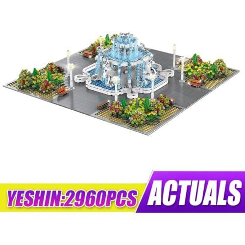 MOULD KING 16003 City Street Building Toys MOC Angel Square Model With Led Light Building Blocks Bricks Kids Birthday Gifts