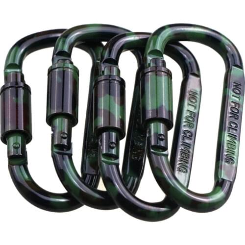 New outdoor carabiner camouflage type D 8.1x4.1cm aluminum alloy multi-function keychain carabiner climbing accessories