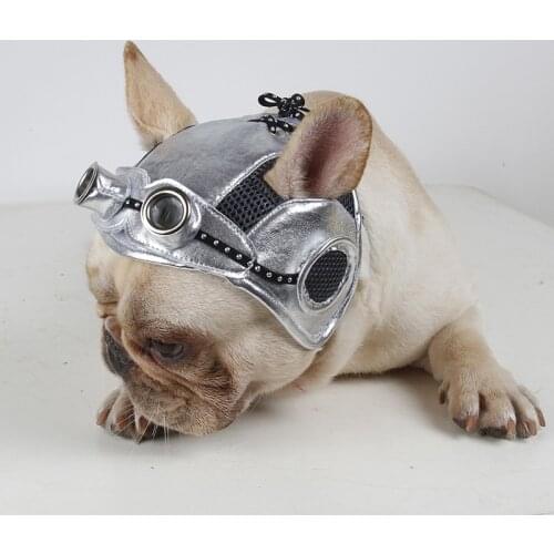 1Pc Silver Black Adjustable Open Ear Vintage Style Retro Pilots Pet Dog Caps Cat Hat Pets Birthday Party Festival Cap Decor