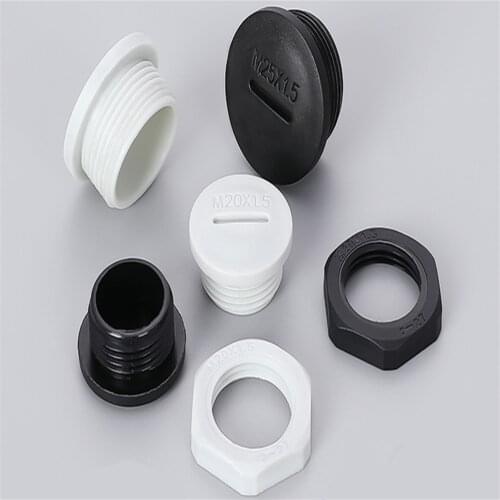 Metric M Plastic Waterproof Plug Thread Pipe Fitting End Cap Plug Nylon Gland Seal Masking Parts with Gasket M12-M32