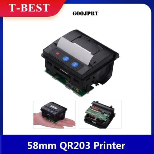 GOOJPRT QR203 Printer Module 58mm Low Noise Direct Thermal Printing Mini Panel Mobile Receipt Printer Serial Interface RS-232C