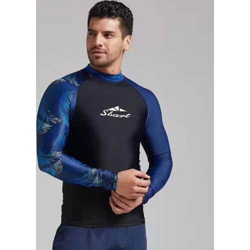 SBART Men Surf Rash Guards Top Lycra Long sleeve UPF50+ Quick Dry Surf-clothes Man Swim Kitesurf Windsurf Dive T-Shirt Plus 3XL
