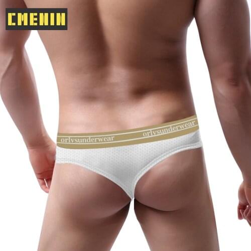 CMENIN Cotton Underpants Gay Men Sexy Mans Underwear Thong Men Jockstrap Low waist Mens Thongs And G strings Cueca OR6105