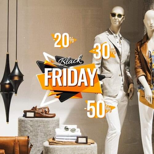 Window sticker Black Friday-reusable 65x35 cm-decorations for window shopping stores, window sticker without glue, repositionable