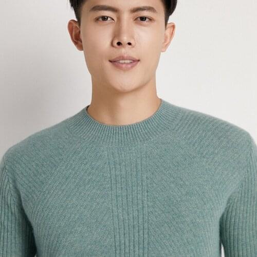 High-grade 2020 New Autumn 100% Cashmere Sweaters Winter Fashion Clothing Mens Sweaters Solid Color Slim Fit Men Pullover Knit