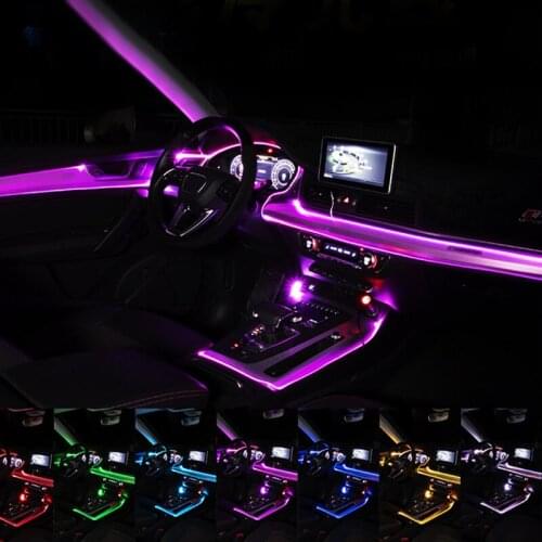 Fiber Optic Atmosphere Lamps Ambient Lamp App Control 6 Meter 8 colors Car Interior Light Remote Control RGB Auto Decorative
