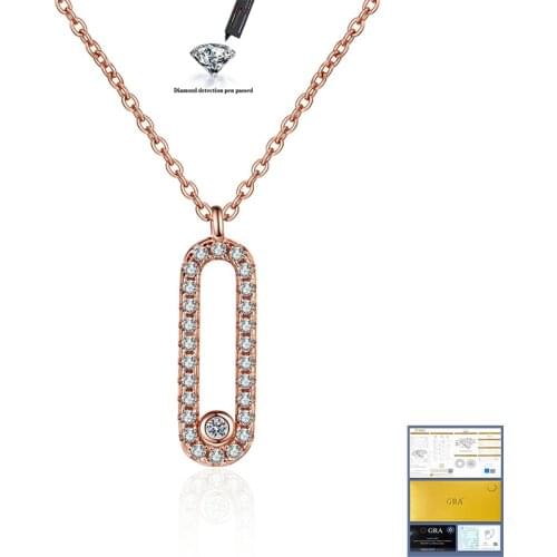 Classic 0.28ct Moissanite Necklace For Charm Women 1ct Diamond Pendant Silver 925 Jewelry Engagement Wedding Party Gifts