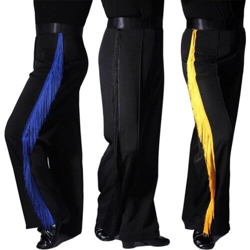 Professional Fringed Latin Dance Pants For MenS Ballroom Tango Dance Performance Pants Adult Competition Dance Trousers DL4451