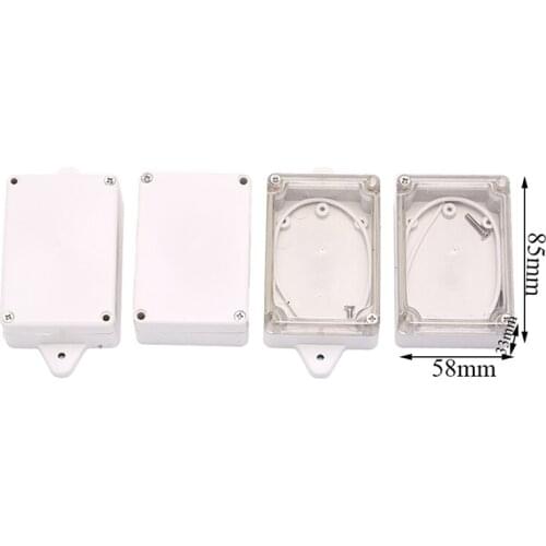 4 Styles 85x58x33mm Clear Transparent/ White Waterproof Plastic Electronic Instrument Project Cover Box Enclosure Case