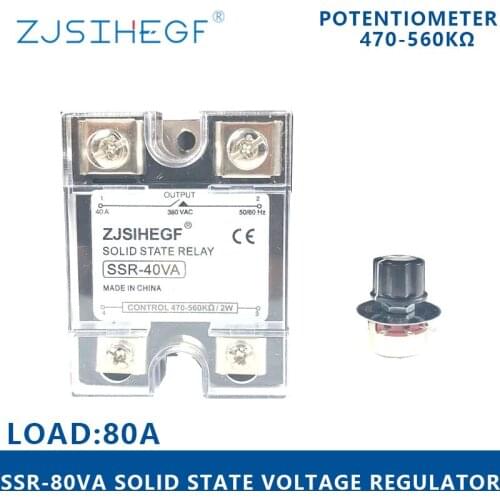 80A-SSR SSR-80VA Voltage Regulator Solid State 25~480VAC 560/500/470 KΩ For Automation Equipment