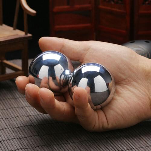 2pcs 35mm 304 Stainless Steel Hand And Wrist Strengthening Baoding Solid Balls