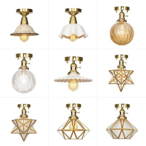 LED Ceiling Light Modern Lamp Usd For Living Room Surface Mounted LED Ceiling Lighting Porch Light Copper Lamp Head E27 Lustre