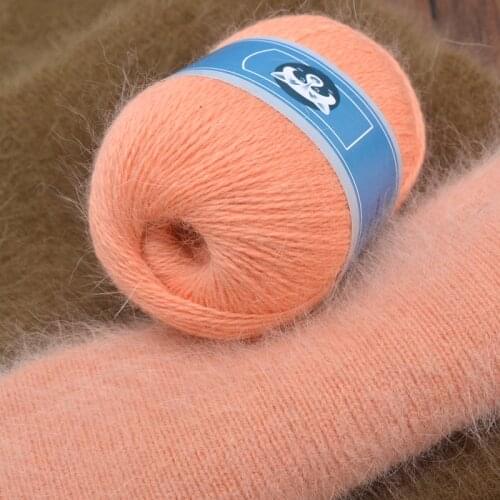 50+20G/Set Long Plush Mink Cashmere Yarn Anti-Pilling No Lint Unfade Hand-Knitting Thread For Cardigan Scarf Suitable For Women
