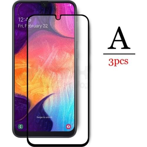 Protective Glass on The for Galaxy Samsung A30 A50 A40 A70 Screen Protector Tempered Glas A 30 40 50 70 Film Cover Set 3pcs Kit