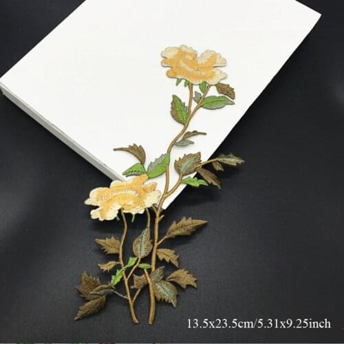 10pcs parches bordados Rose Flower Iron On Embroidered Applique Jacket Jeans Patches Patch For Clothing Coat DIY Patchwork Badge