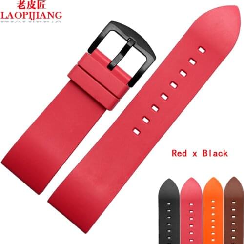 22mm 24mm luxury Waterproof sport breathy High quality Fluorine rubber strap with stainless steel clasp for men watchbands