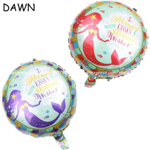 25pcs/lot Cartoon Mermaid Aluminum Balloons 18inch Inflatable Helium Globos for Baby Shower Birthday Party Decorations Kids Gift