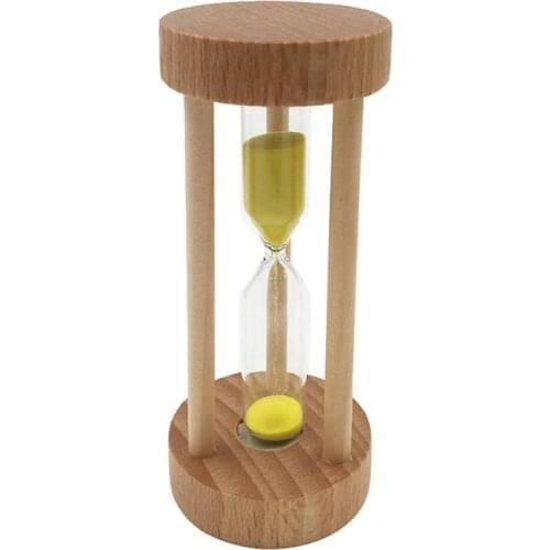 3 Min Glass Wooden Sandglass Hourglass Orange Sand Timer Clock Table Desktop Decoration Kitchen Timer Children Gift
