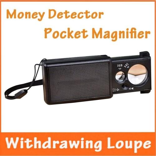 30X 60X Times LED Pull-Out Withdrawing Style Antique Jewelry Appraisal Magnifier Light Illumination Money Detector Loupe