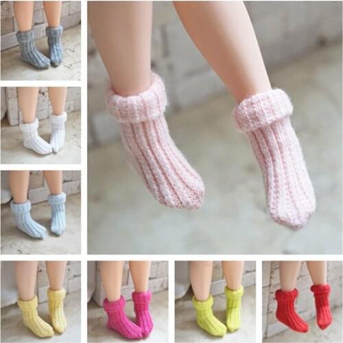 5 Pair 1/6 Dolls Cute Candy Color Winter Short Socks for Blyth, Pullip, Azone, Licca Doll Accessories