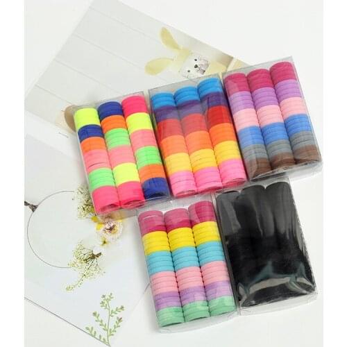 66 pcs/ 3cm box cute Hairband Candy Colour elastic hair bands Rubber Band Kids Hair Accessories for Girls Headband Hair Rope