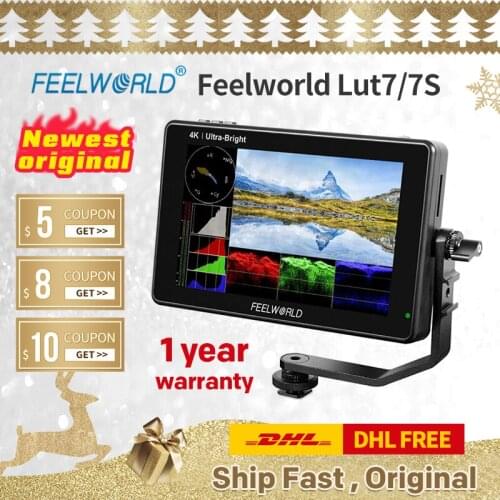 FEELWORLD LUT7 7 Inch Camera DSLR Field Monitor 3D LUT 2200nits Touch Screen with Waveform VectorScope Focus Assist