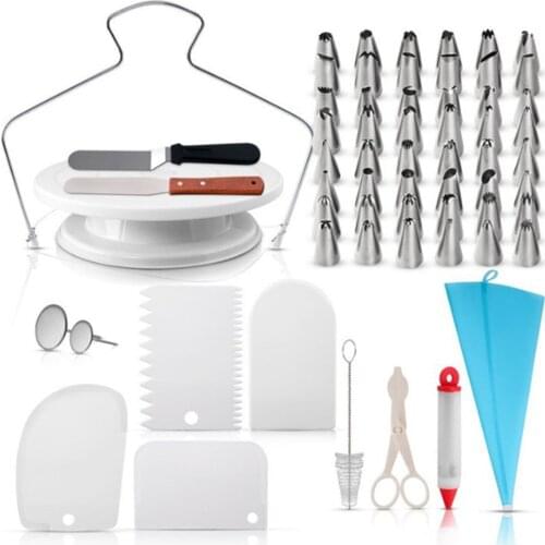 73pcs/set Cake Decorating Tools Kit Icing Tips Turntable Pastry Bags Couplers Cream Nozzle Baking Tools Set