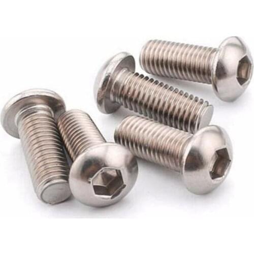 80pcs M5x10mm Stainless Steel Button Head Hex Socket Cap Screws Bolts