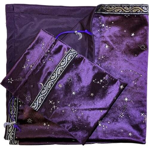 Velvet Tarot Divination Tablecloth Tarot Cards Bag Board Card Pad Game Cloth Board Game Accessories 60x60cm