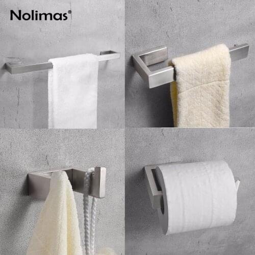 Brushed Stainless Steel Toilet Paper Holder Bathroom Toilet Holder For Roll Paper Towel Square Bathroom Accessories