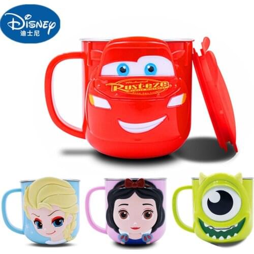 Mickey Childrens Stainless Steel Water Cup Disney Water Cup Anti-fall Household Milk Cup Baby Tableware Set