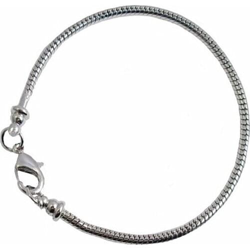 Double Nose 3mm round Shape Screw Off End Snake Chain Lobster Clasp Bracelets For Charms Beads DIY Jewelry Making