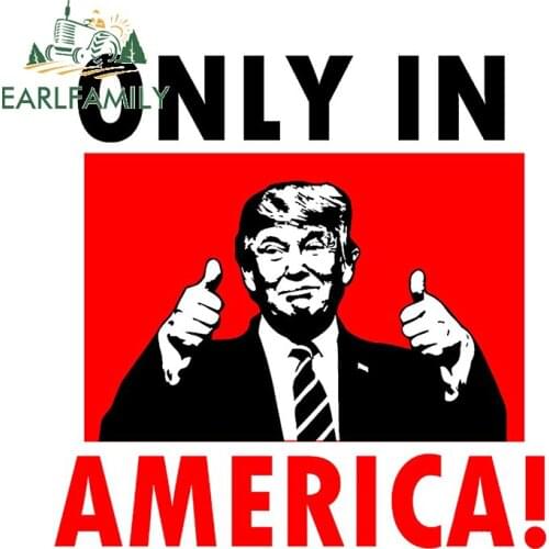 EARLFAMILY 13cm x 12.7cm for ONLY IN AMERICA Car Motorcycle Stickers Sunscreen DIY 3D Decal Graffiti Sticker Car Accessories