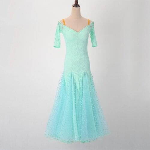 Elegant Ballroom Dance Competition Dresses For Women Lace Stage Costume Designer Clothes Waltz Dancewear Tango Dress JL2307