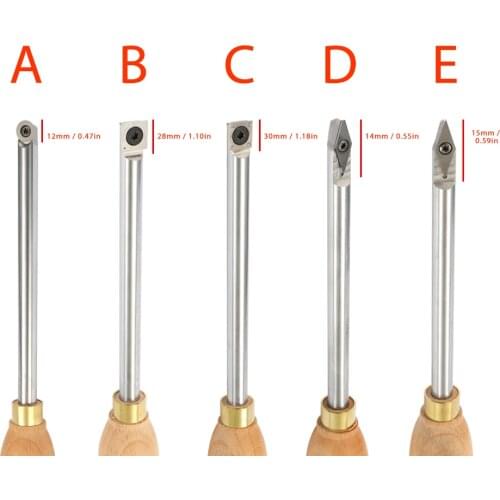 Alloy Steel Wood Turning Tool Carbide Insert Wrench Lathe Cutter Tools Square Shank With Wood Handle Woodworking Tool