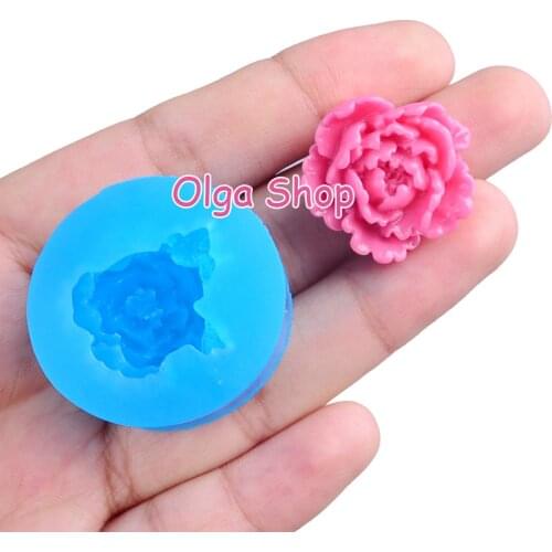 HYL389 22.9mm x 22.3mm Peony Flower Silicone Mold Fondant Cake Decoration Resin Clay Art Craft Sugarcraft FOOD SAFE OVEN SAFE