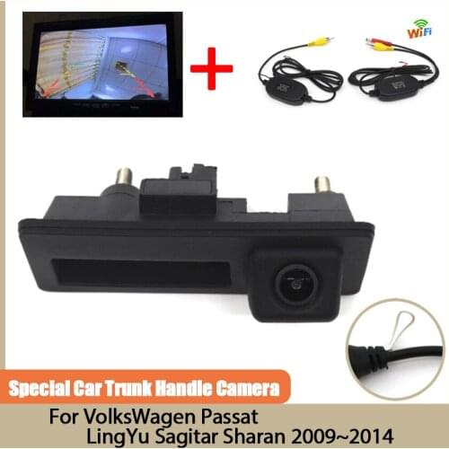 Car Trunk Handle wireless Camera CCD full HD Night Vision Rear View Camera For VolksWagen Passat LingYu Sagitar Sharan 2009~2014