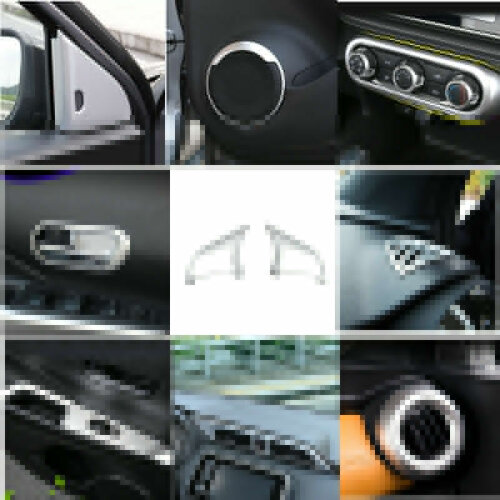 ABS Matte Accessories Interior Kit Cover Trims 9 sets For Nissan Kicks 2016-2020