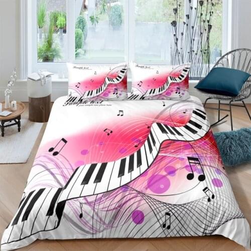 Summer Spring Duvet Cover Luxury Kids Girl Bed Cover 3D Printed Music Notes Bedding Set Queen King Twin Size Custom Quilt Cover