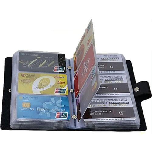 Fashion 156 Bits Credit Card Holder Women Men PU Leather Buckle Business Cards ID Card Holder Passport Card Holder Wallet Bag