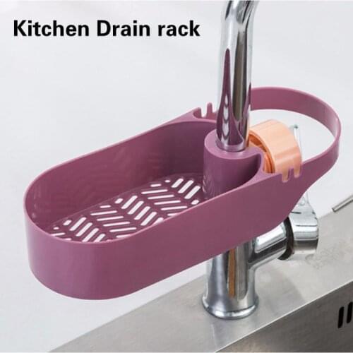Kitchen Sink Shelf Sponge Drain Rack Cleaning Cloth Storage Holder Soap Storage Organizer Utensils Bathroom Kitchen Accessories