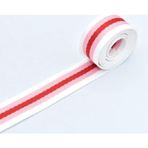1"Stripe Ribbons Webbing Belt Bag Belts Leash Ribbon - Knit Tape Ribbon Canvas Webbing Bag Webbing for Textile Sewing