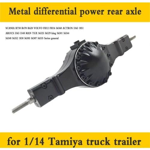 Metal Differential Rear Axle for 1/14 Tamiya RC Truck Car SCANIA R730 R470 R620 VOLVO FH12 ACTROS 3363 1851 AROCS MAN TGX Diy