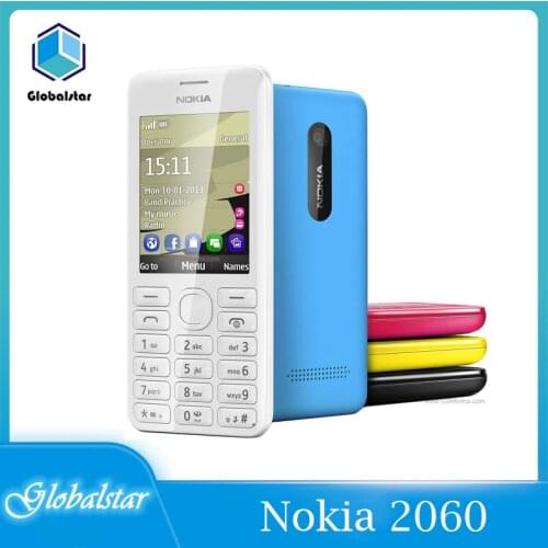 Nokia 2060 Refurbished mobile phones Dual Sim Nokia 206 2G GSM 1.3MP 1100mAh Unlocked Cheap Good Refurbished Celluar Phone
